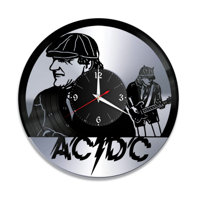 Часы настенные "группа AC DC, серебро" из винила, №6