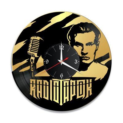 Часы настенные "Радио Тапок, золото" из винила, №1