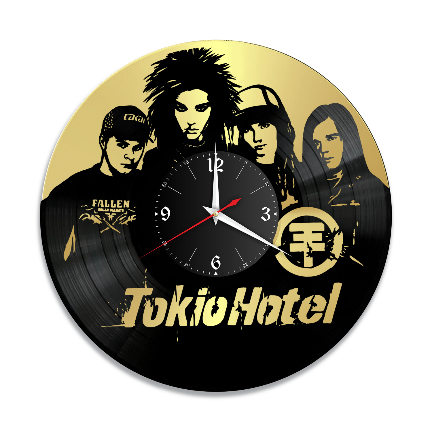Часы настенные "группа Tokio Hotel, золото" из винила, №1 VW-12012-1