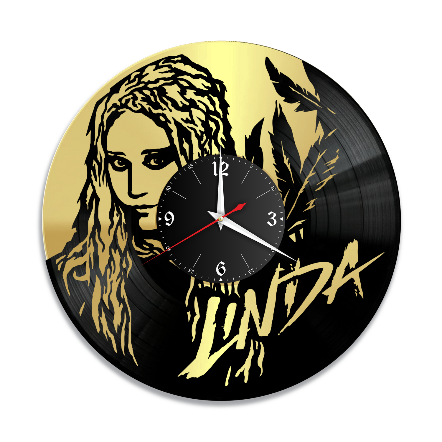 Часы настенные "Линда, золото" из винила, №1 VW-10209-1