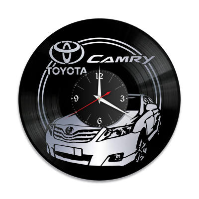 Часы настенные "Toyota Camry, серебро" из винила, №3