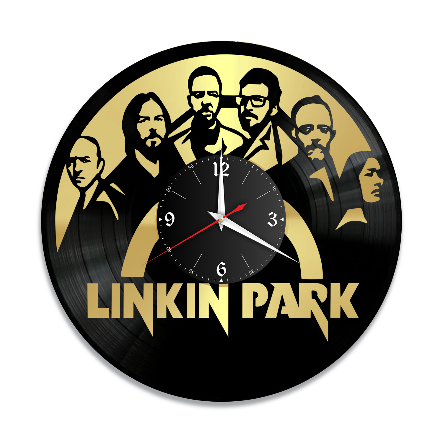 Часы настенные "группа Linkin Park, золото" из винила, №4 VW-10112-1