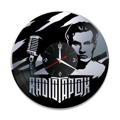 Часы настенные "Радио Тапок, серебро" из винила, №1