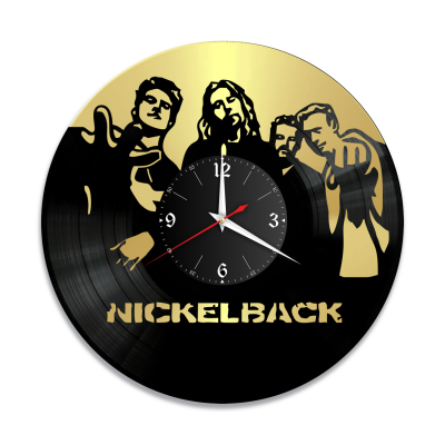 Часы настенные "группа Nickelback, золото" из винила, №1