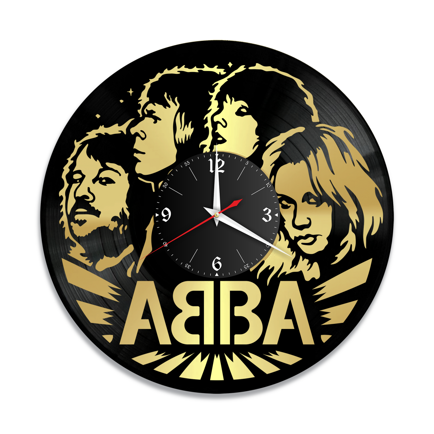 Часы настенные "группа ABBA, золото" из винила, №1 VW-10218-1