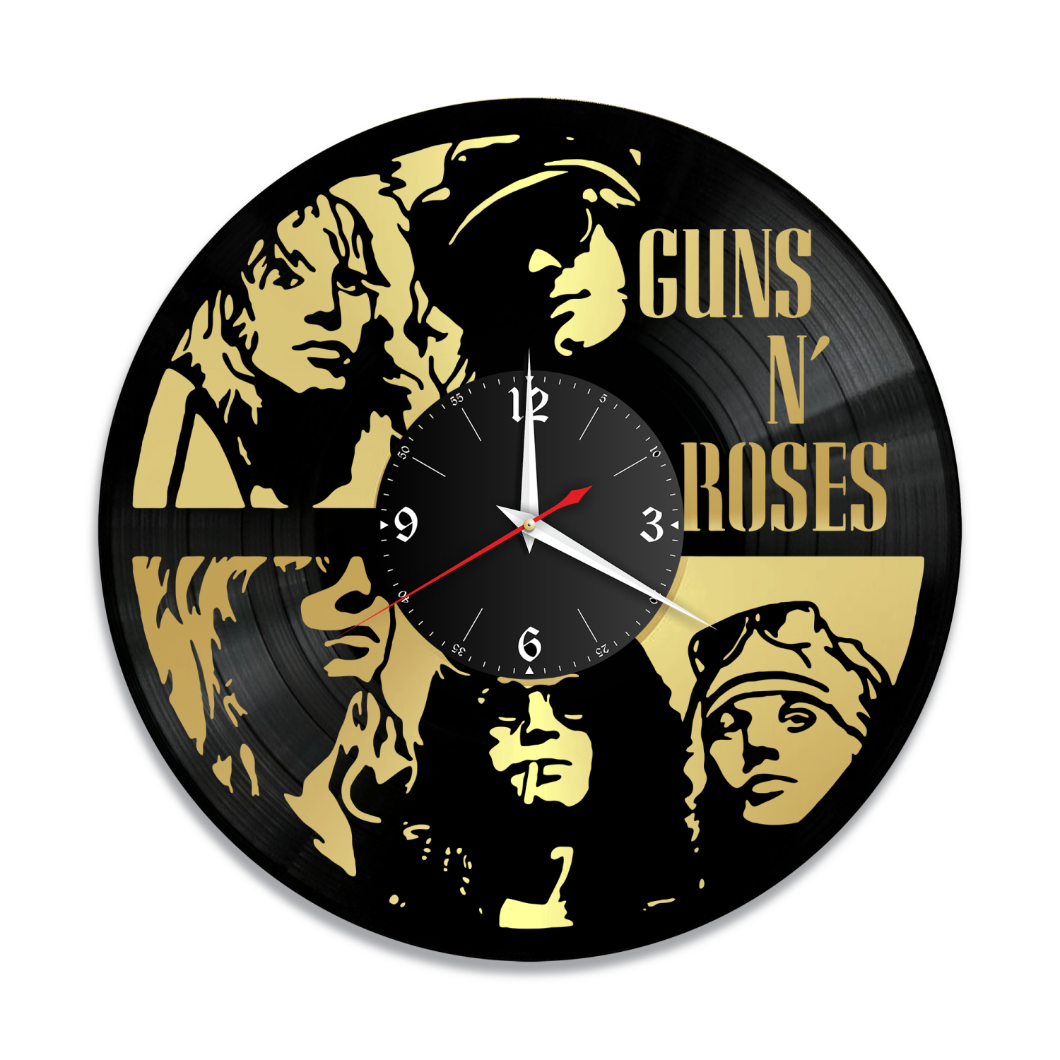Часы настенные "группа Guns and Roses, золото" из винила, №2 VW-10816-1