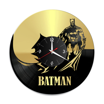 Часы настенные "Бэтмен (Batman), золото" из винила, №5
