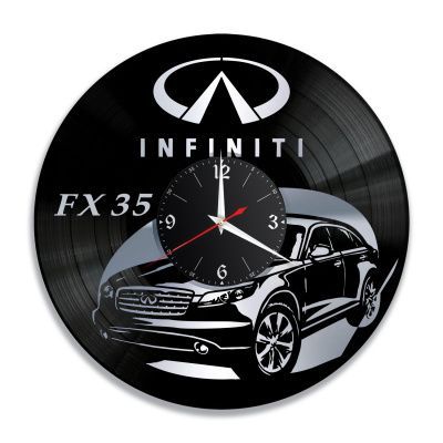 Часы настенные "Инфинити (Infiniti FX 35), серебро" из винила, №1