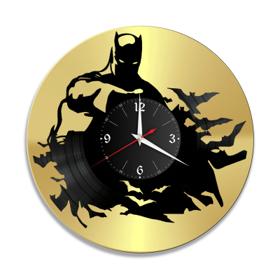 Часы настенные "Бэтмен (Batman), золото" из винила, №6