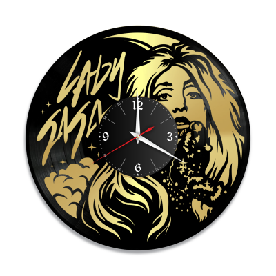 Часы настенные "Леди Гага (Lady Gaga), золото" из винила, №1