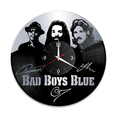 Часы настенные "группа Bad Boys Blue, серебро" из винила, №1