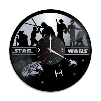 Часы настенные "Звездные Войны (Star Wars), серебро" из винила, №6