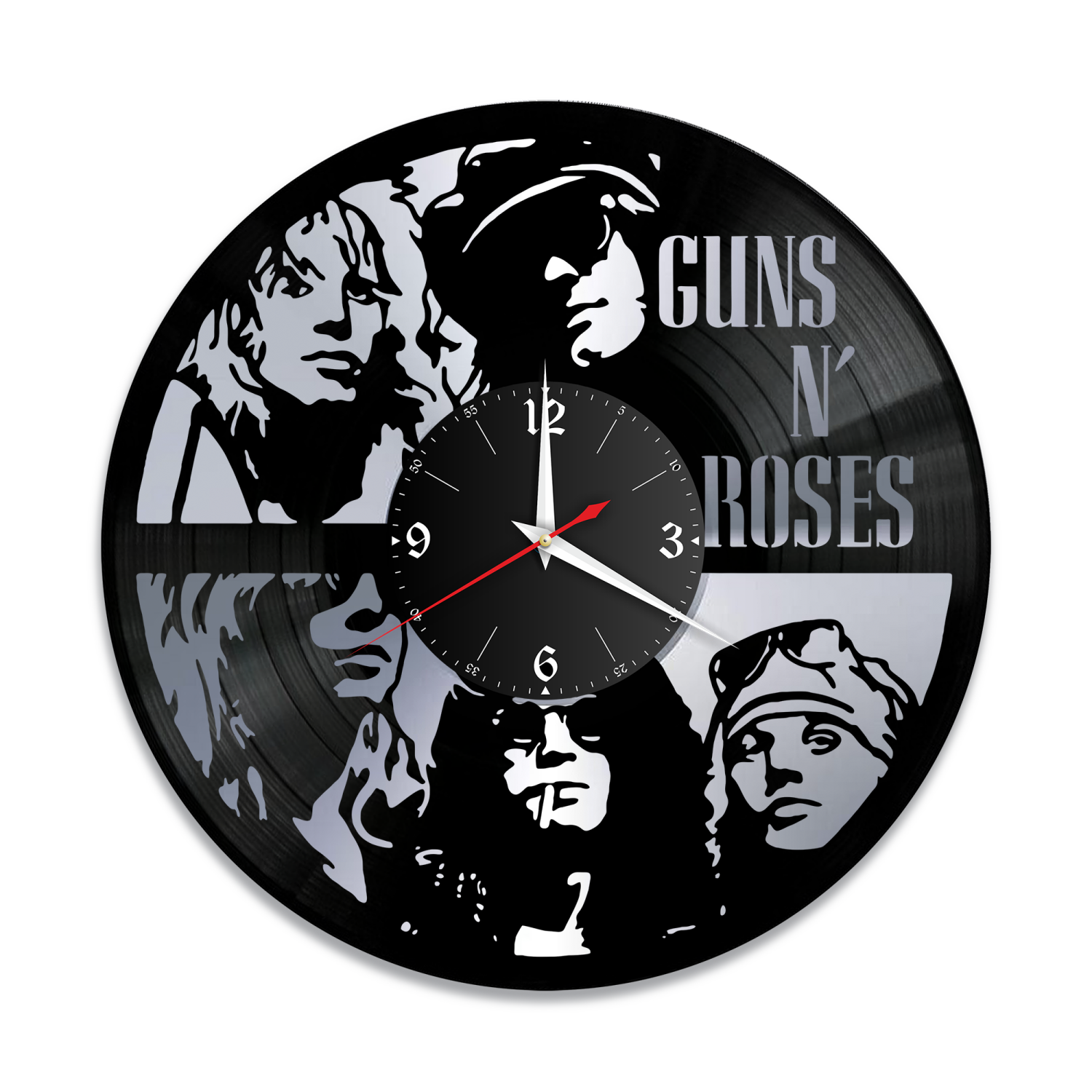 Часы настенные "группа Guns and Roses, серебро" из винила, №2 VW-10816-2