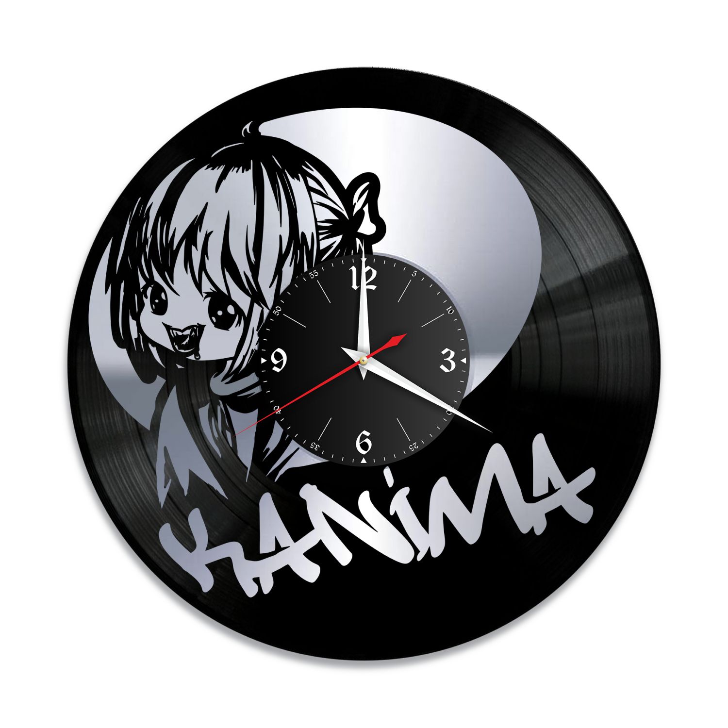 Часы настенные "Kanima, серебро" из винила, №1 VW-12097-2