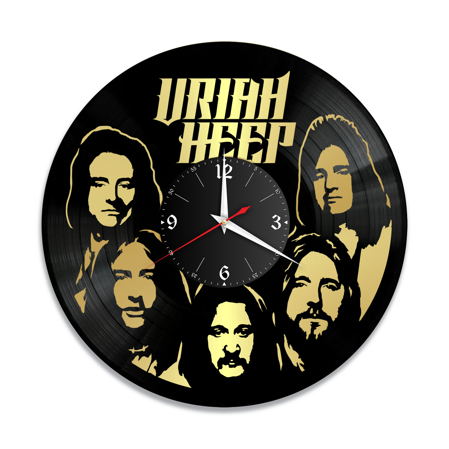 Часы настенные "группа Uriah Heep, золото" из винила, №1 VW-10175-1