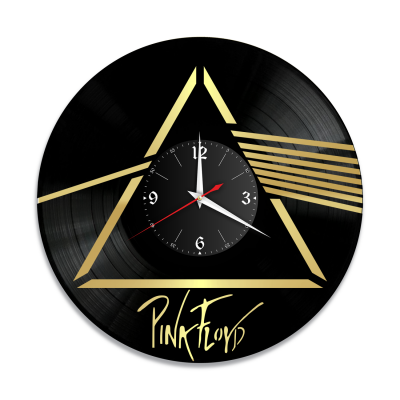 Часы настенные "Группа Pink Floyd, золото" из винила, №R1