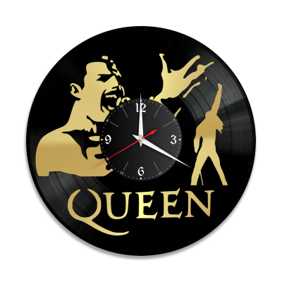 Часы настенные "группа Queen, золото" из винила, №6