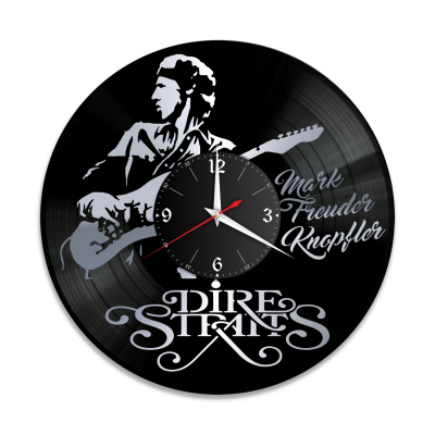Часы настенные "группа Dire Straits, серебро" из винила, №2