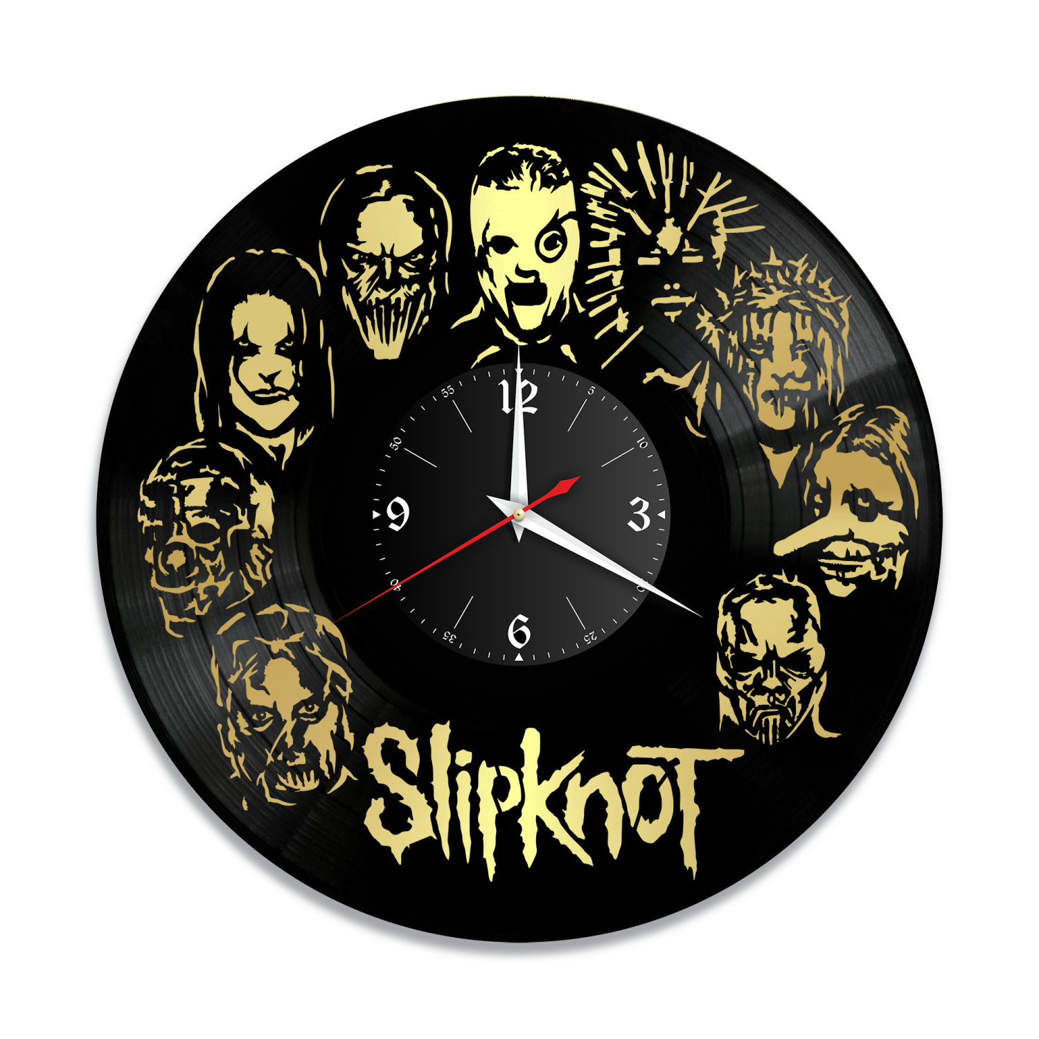 Часы настенные "группа Slipknot, золото" из винила, №2 VW-10163-1