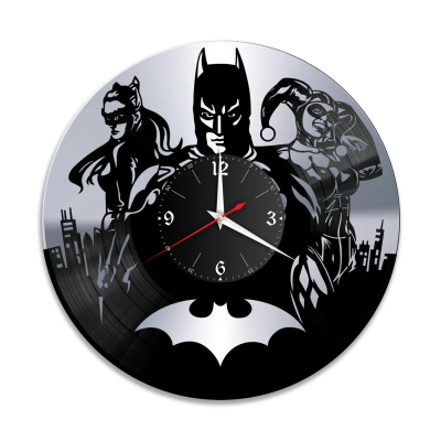 Часы настенные "Бетмен (Batman), серебро" из винила, №7