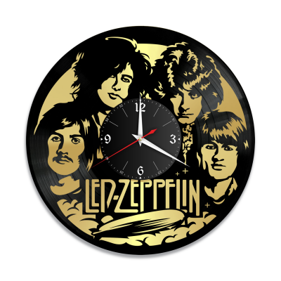 Часы настенные "группа Led Zeppelin, золото" из винила, №2