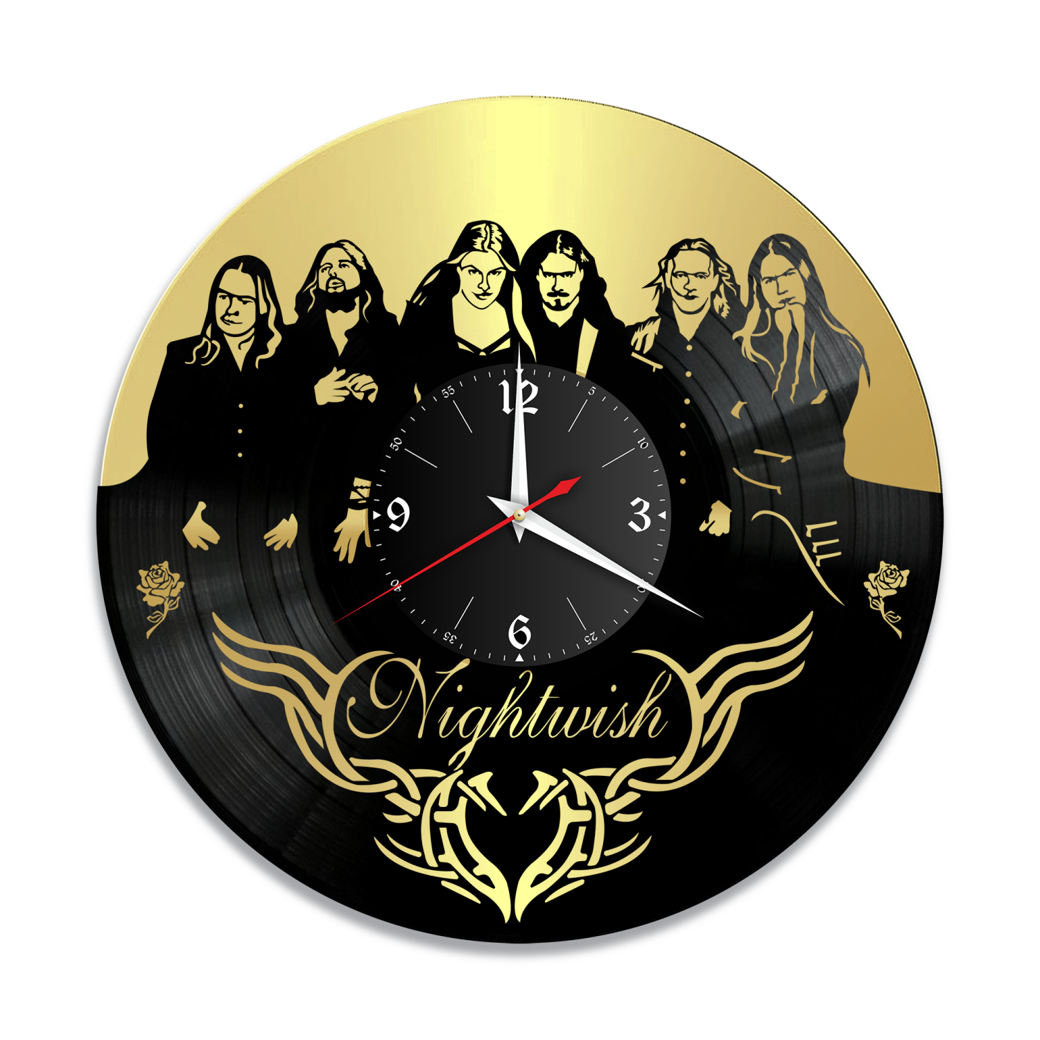 Часы настенные "группа Nightwish, золото" из винила, №1 VW-10126-1