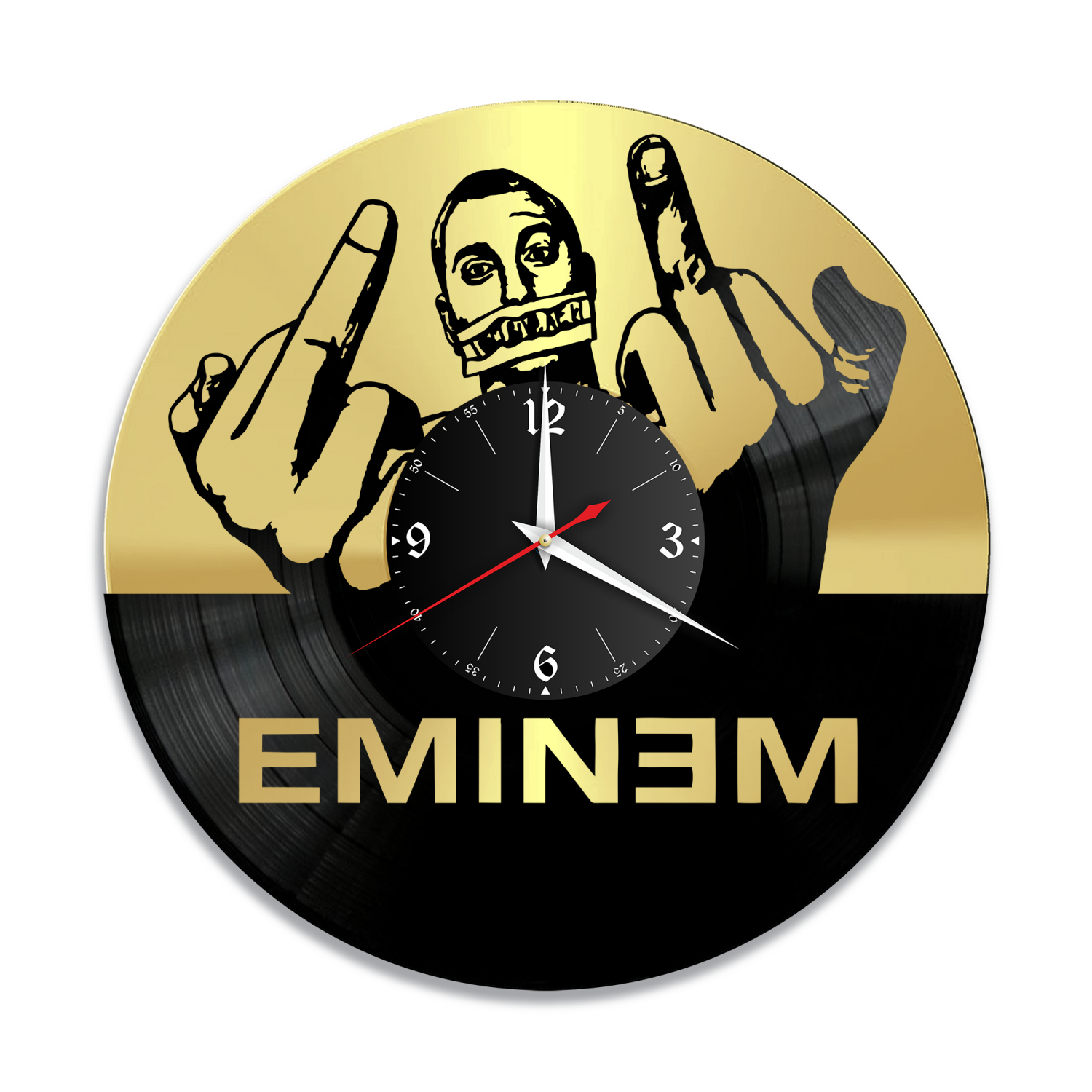 Часы настенные "Eminem, золото" из винила, №1 VW-10281-1