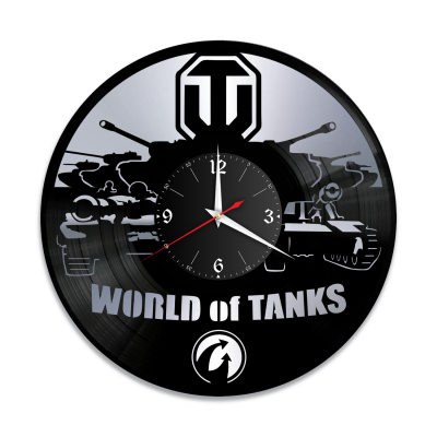 Часы настенные "WOT, серебро" из винила, №2