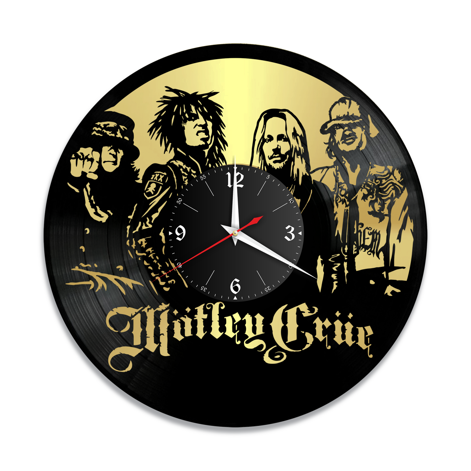 Часы настенные "группа Motley Crue, золото" из винила, №1 VW-10823-1