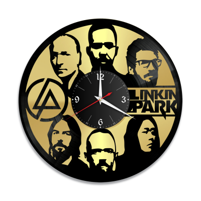 Часы настенные "группа Linkin Park, золото" из винила, №5