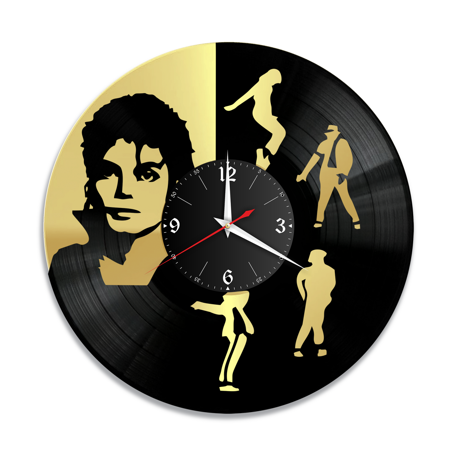 Часы настенные "Майкл Джексон, золото" из винила, №2 VW-10235-1