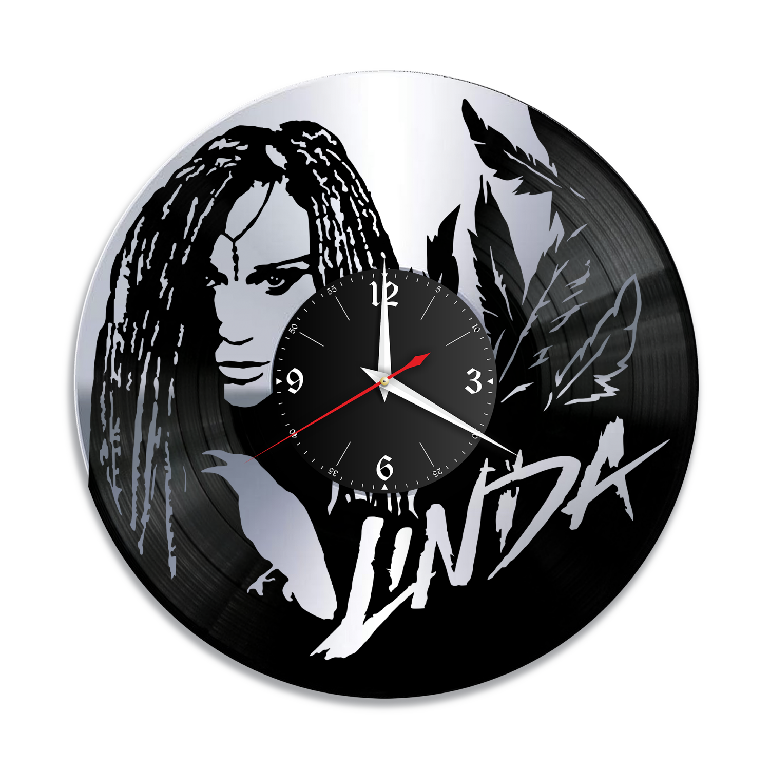 Часы настенные "Линда, серебро" из винила, №2 VW-10210-2