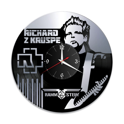 Часы настенные "группа Rammstein, серебро" из винила, №3