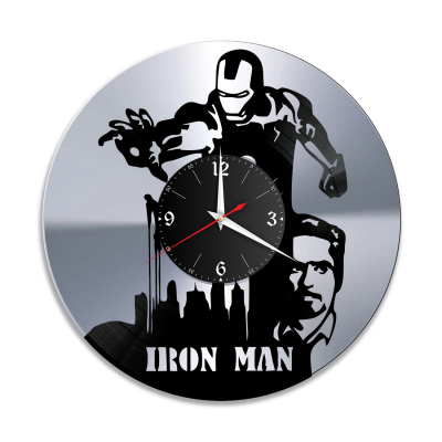 Часы настенные "группа Iron Man, серебро" из винила, №1