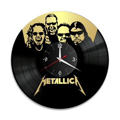 Часы настенные "группа Metallica, золото" из винила, №3