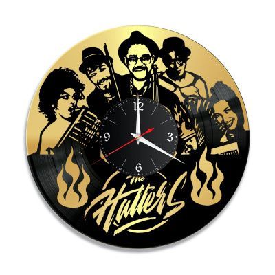 Часы настенные "Группа The Hatters, золото" из винила, №1
