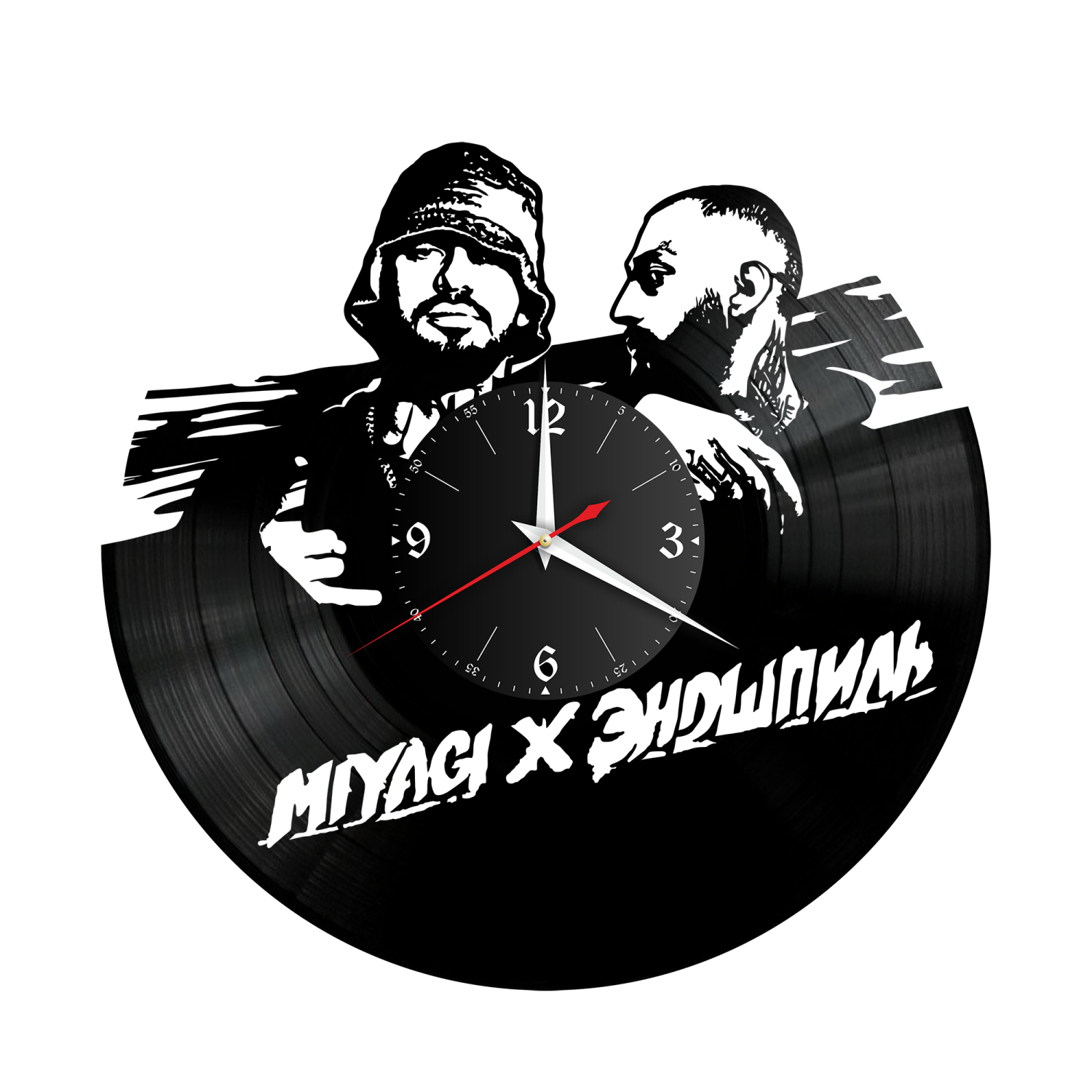 Часы настенные "Дуэт Miyagi & Эндшпиль" из винила, №1 VW-10990