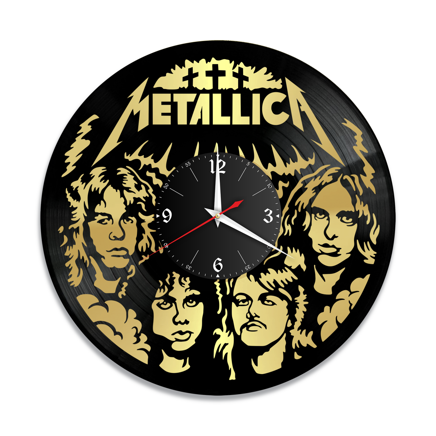 Часы настенные "группа Metallica, золото" из винила, №4 VW-10120-1