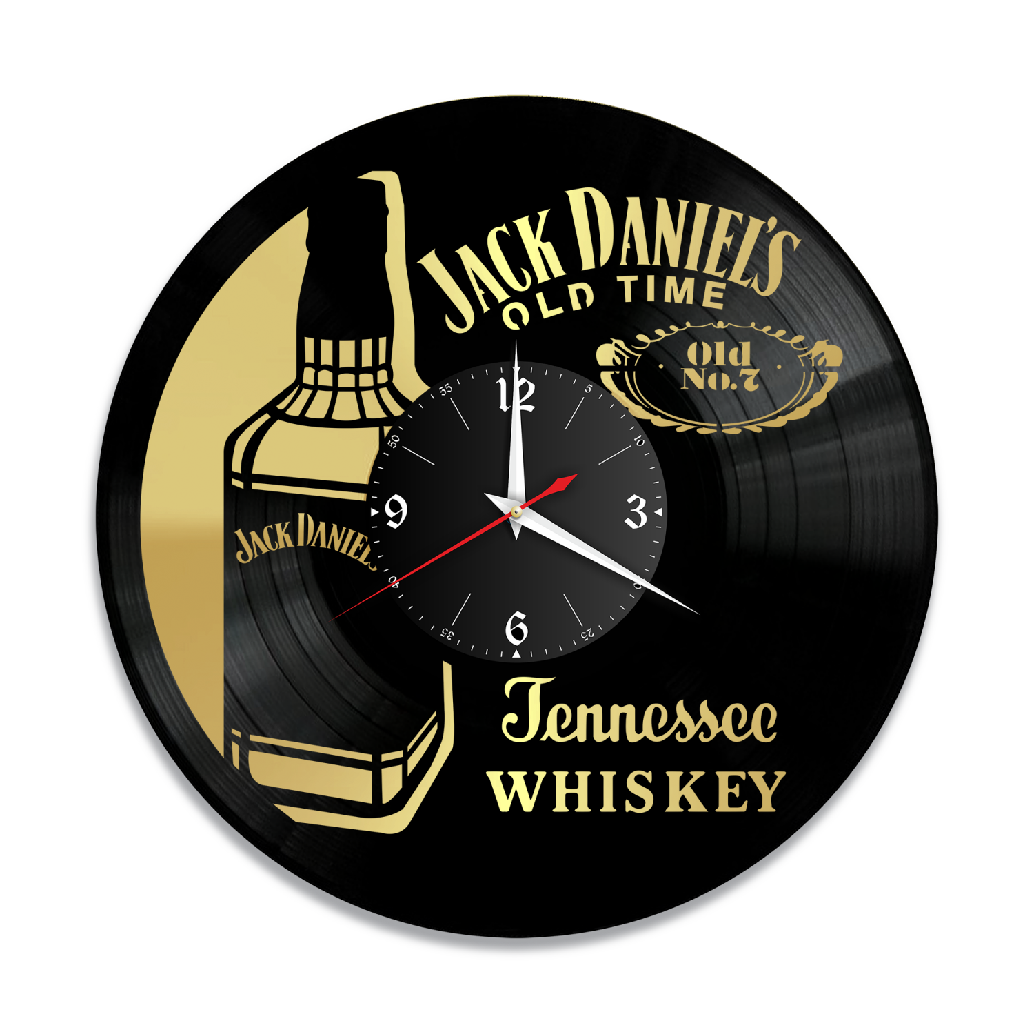 Часы настенные "Jack Daniels, золото" из винила, №1 VW-10602-1