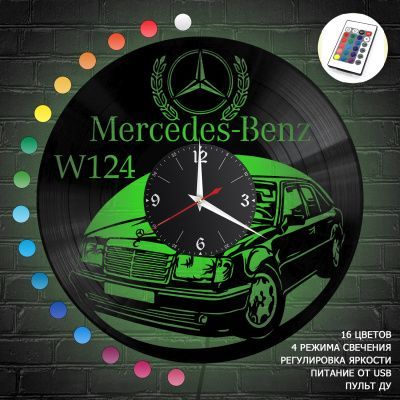 Часы с подсветкой "Mercedes W124" из винила, №9