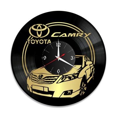 Часы настенные "Toyota Camry, золото" из винила, №3