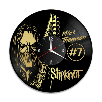 Часы настенные "группа Slipknot (Мик Томсон), золото" из винила, №7