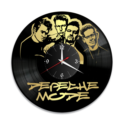 Часы настенные "группа Depeche Mode, золото" из винила, №1