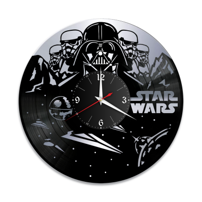 Часы настенные "Звездные Войны (Star Wars), серебро" из винила, №2