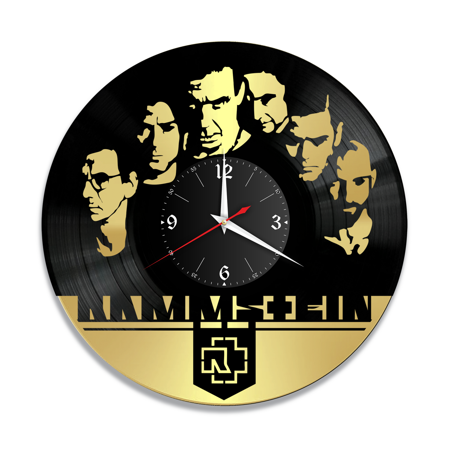 Часы настенные "группа Rammstein, золото" из винила, №1 VW-10145-1