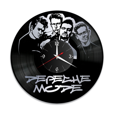 Часы настенные "группа Depeche Mode, серебро" из винила, №1