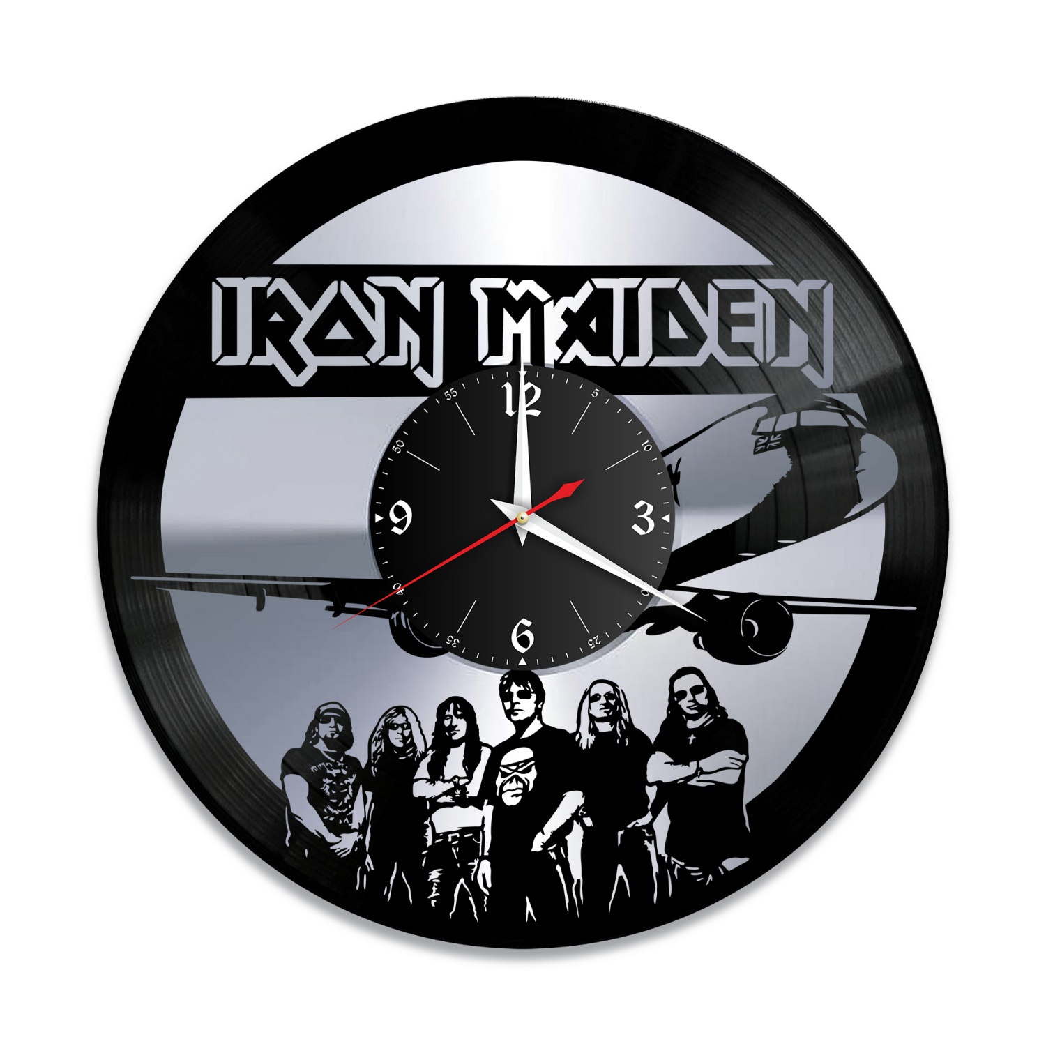 Часы настенные "группа Iron Maiden, серебро" из винила, №3 VW-12004-2
