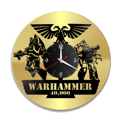 Часы настенные "Warhammer 40000, золото" из винила, №1