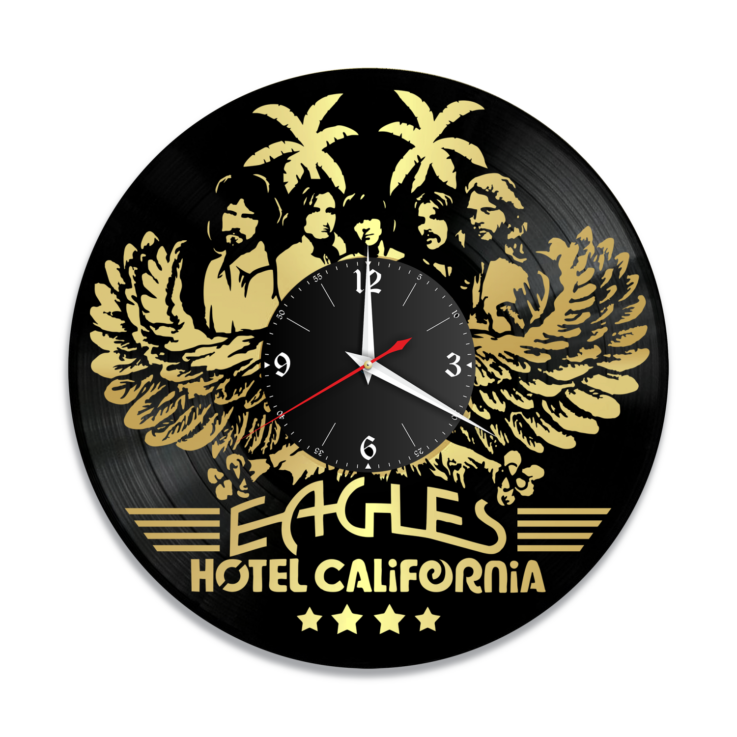 Часы настенные "группа Eagles, золото" из винила, №1 VW-10917-1