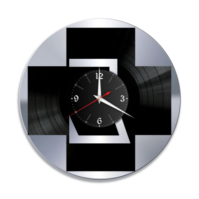 Часы настенные "Группа Rammstein, серебро" из винила, №R1
